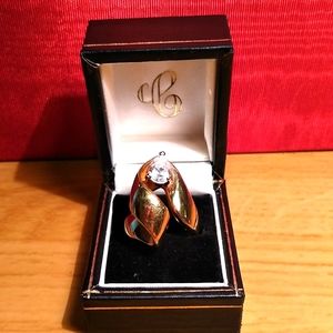 Bold Gold Plated Cocktail Ring Size 10